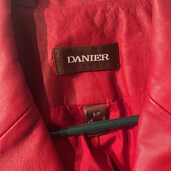 Next to new Red leather Danier jacket - Picture 2 of 6